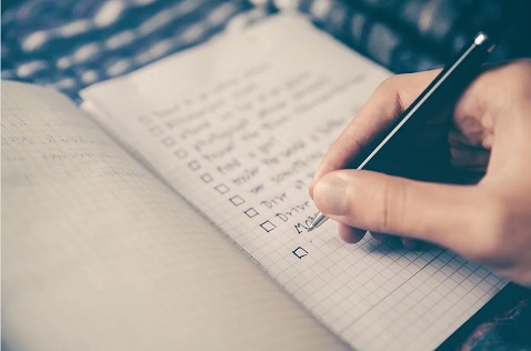 Writing a goals list