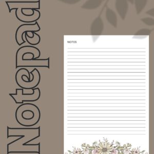 A5 Floral “Notes” Notepad