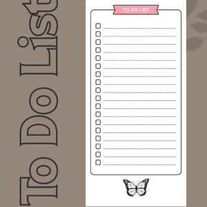 Pink Butterfly “To Do List” Notepad
