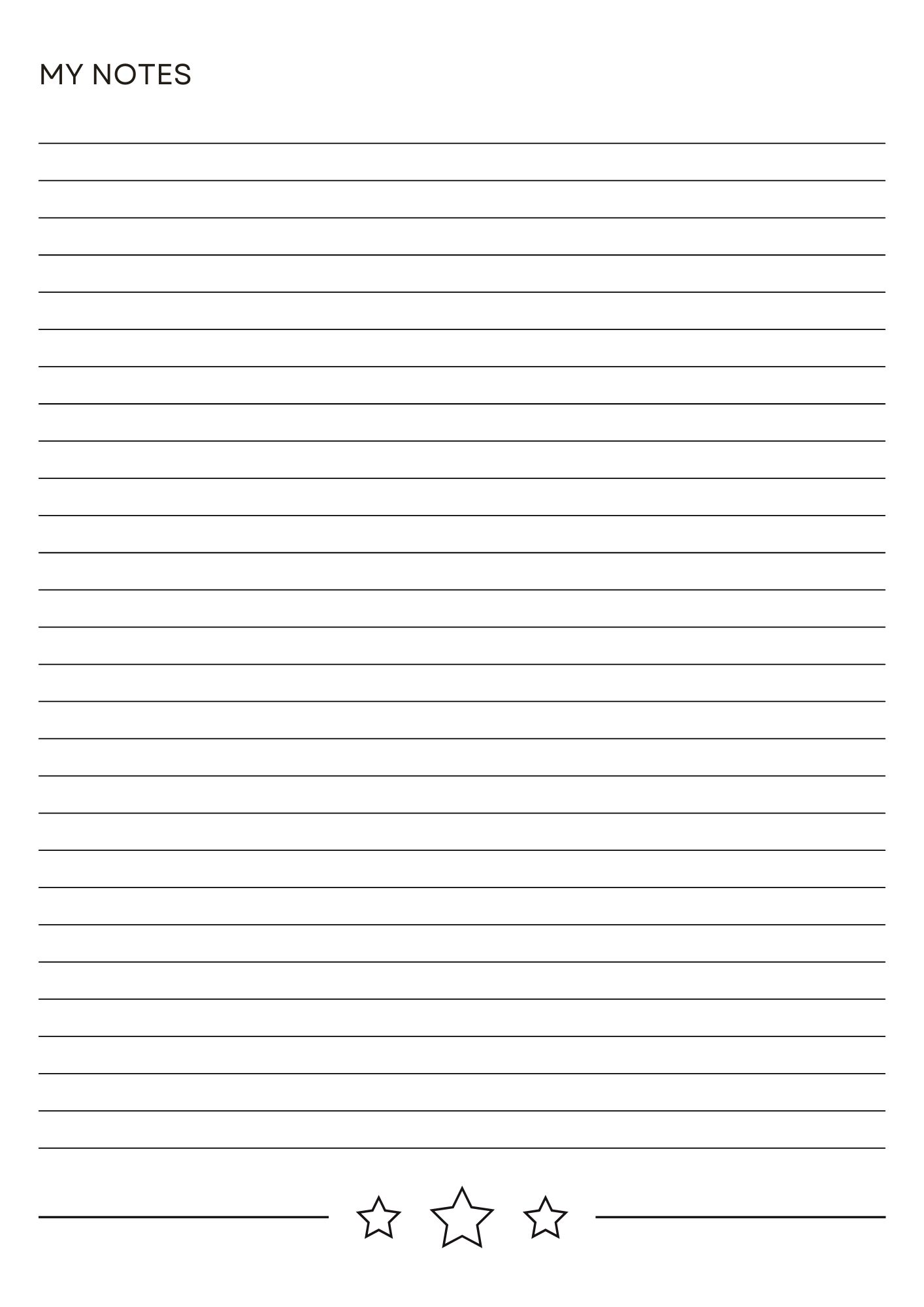 A5 “My Notes” Star Notepad